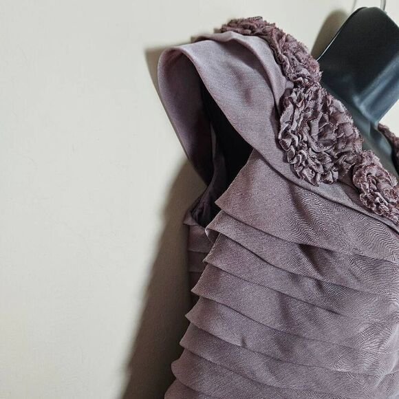 Adrianna Papell Lilac Layered Dress - Picture 3 of 8